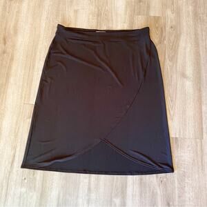 CJ Banks Faux Wrap Stretch Skirt Black XXL